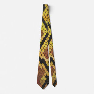 Snake Brown och Guld Skriv ut Slips