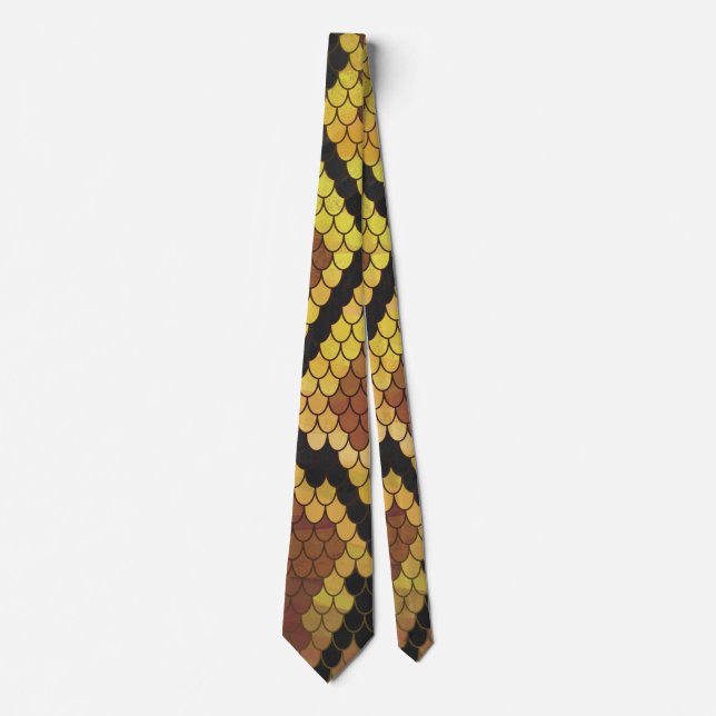 Snake Brown och Guld Skriv ut Slips (Framsida)