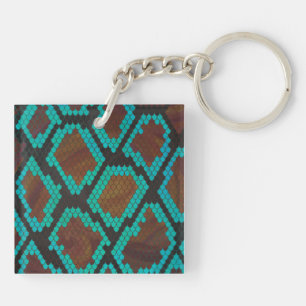 Snake Brown och Teal Print
