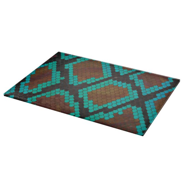 Snake Brown och Teal Print (Hörn)