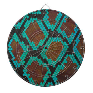 Snake Brown och Teal Print Darttavla