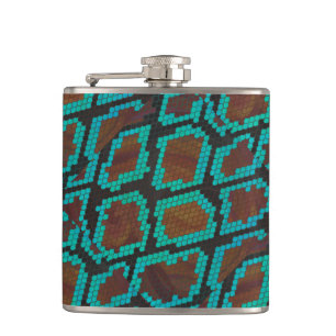 Snake Brown och Teal Print Fickplunta