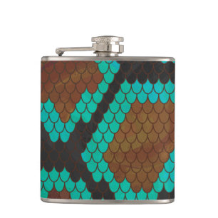 Snake Brown och Teal Print Fickplunta
