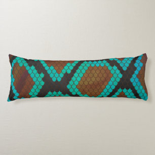 Snake Brown och Teal Print Kroppskudde