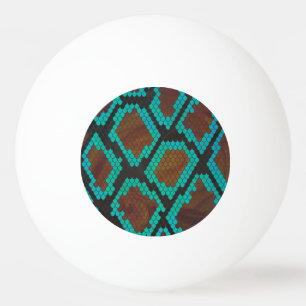 Snake Brown och Teal Print Pingisboll