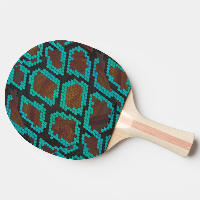 Snake Brown och Teal Print Pingisracket (Sidan)