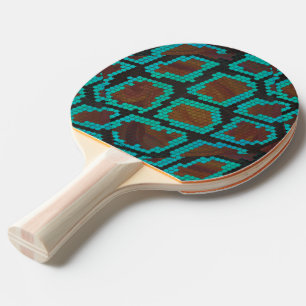 Snake Brown och Teal Print Pingisracket