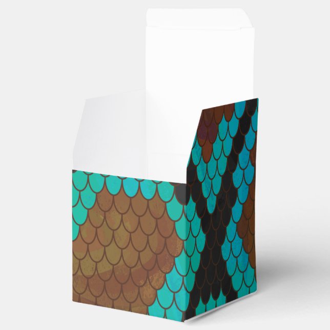 Snake Brown och Teal Print Presentaskar (Öppnad)