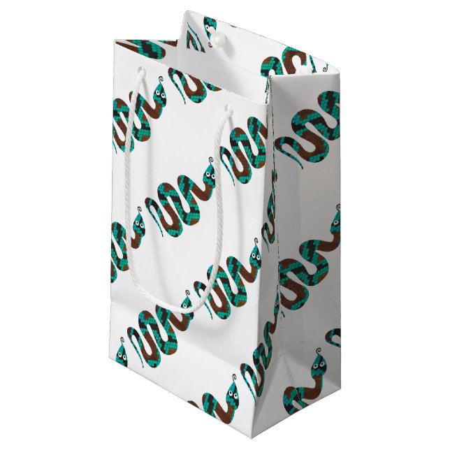 Snake Brown och Teal Print Silhouette (Framsidan Vinklad)