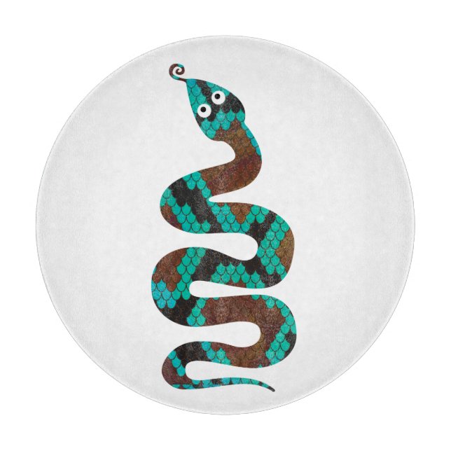 Snake Brown och Teal Print Silhouette (Framsidan)