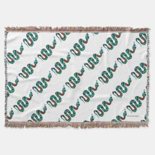 Snake Brown och Teal Print Silhouette Filt