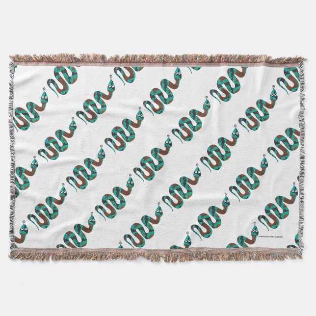 Snake Brown och Teal Print Silhouette Filt (Framsidan)