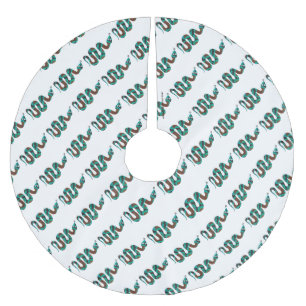 Snake Brown och Teal Print Silhouette Julgransmatta Borstad Polyester