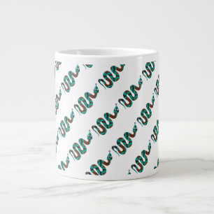 Snake Brown och Teal Print Silhouette Jumbo Mugg