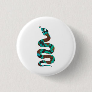 Snake Brown och Teal Print Silhouette Knapp