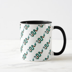 Snake Brown och Teal Print Silhouette Mugg