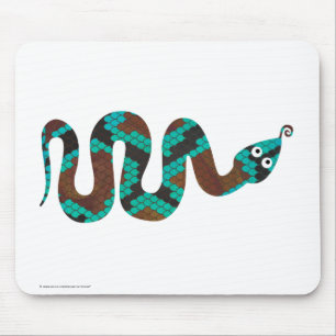 Snake Brown och Teal Print Silhouette Musmatta