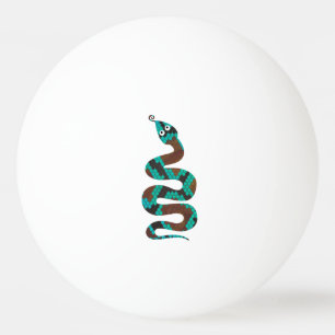 Snake Brown och Teal Print Silhouette Pingisboll