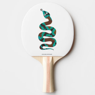 Snake Brown och Teal Print Silhouette Pingisracket