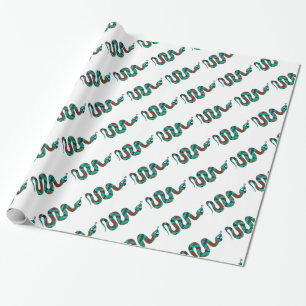 Snake Brown och Teal Print Silhouette Presentpapper