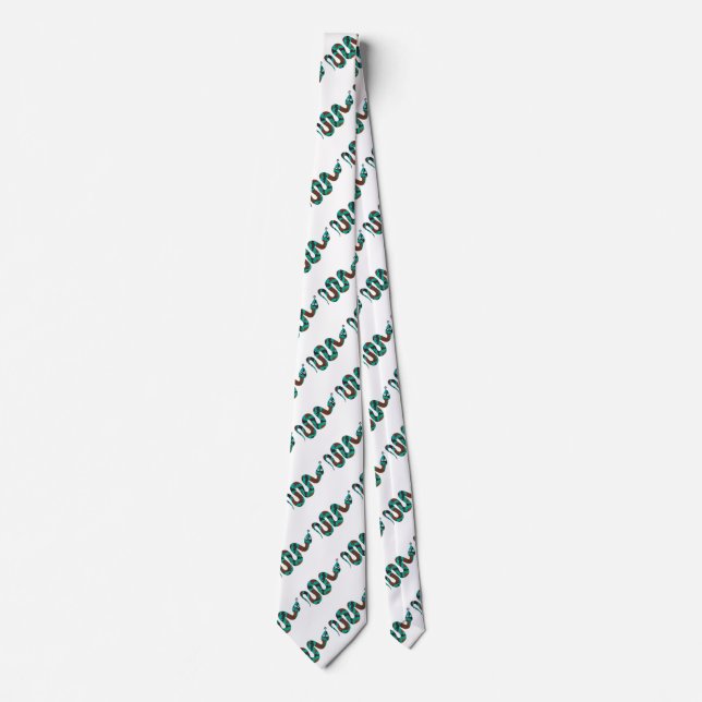 Snake Brown och Teal Print Silhouette Slips (Framsida)