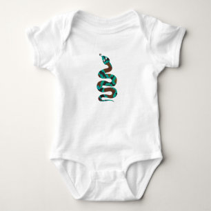 Snake Brown och Teal Print Silhouette T-shirt