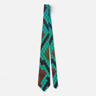 Snake Brown och Teal Print Slips