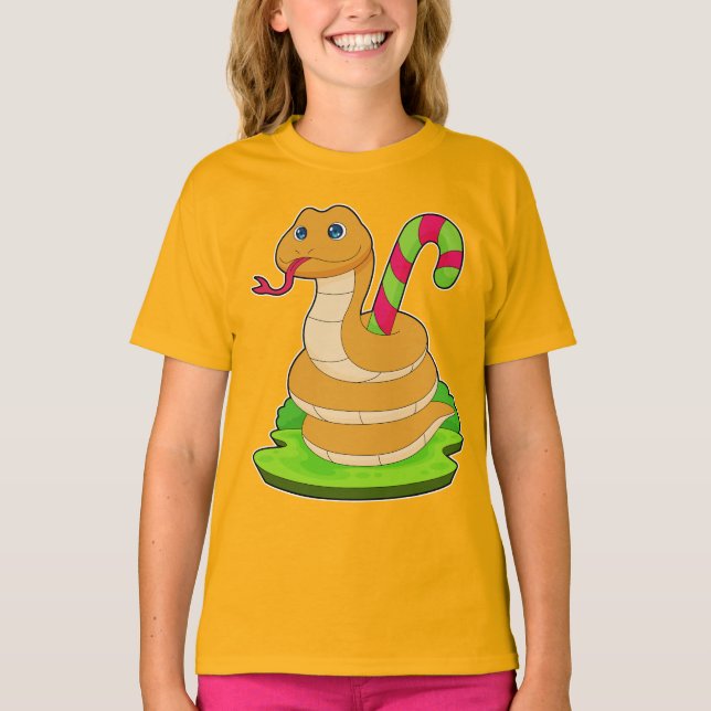 Snake Candy cane T Shirt (Framsida)