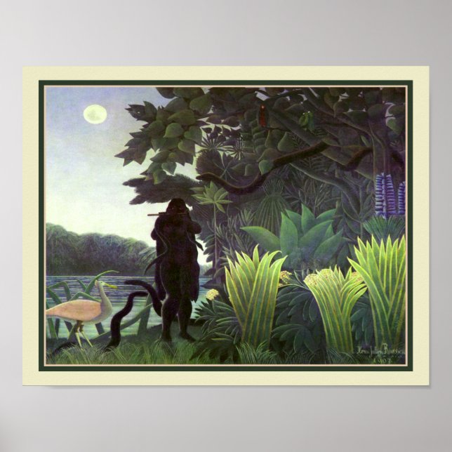 Snake Charmer av Henri Rousseau Poster (Framsidan)