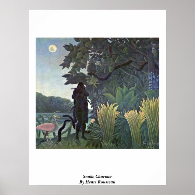 Snake Charmer av Henri Rousseau Poster (Framsidan)