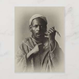 Snake charmer in Tangier, Marocko, 1913 Vykort