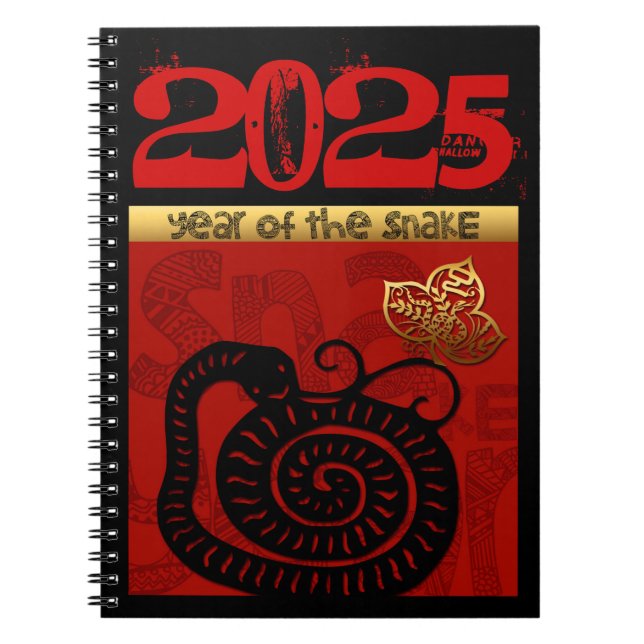 Snake Chinese anpassningsbar nyår Zodiac Birthday  Anteckningsbok (Framsidan)