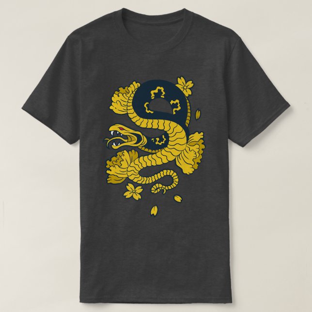 Snake Cobra Japanese Art Samurai Art  (2) T Shirt (Design framsida)
