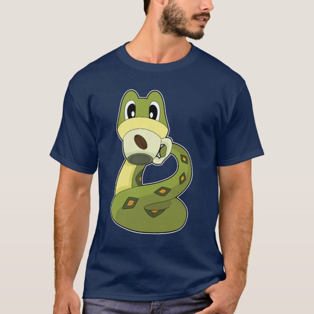 Snake Coffee Kopp T Shirt (Framsida)