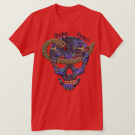Snake Coiled Around Skull Thru Öga - Personlig T-shirt
