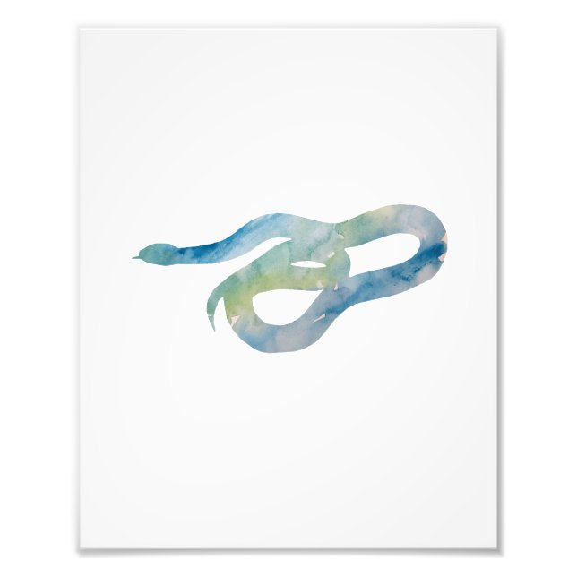 Snake Colorful Watercolor Fototryck (Framsidan)