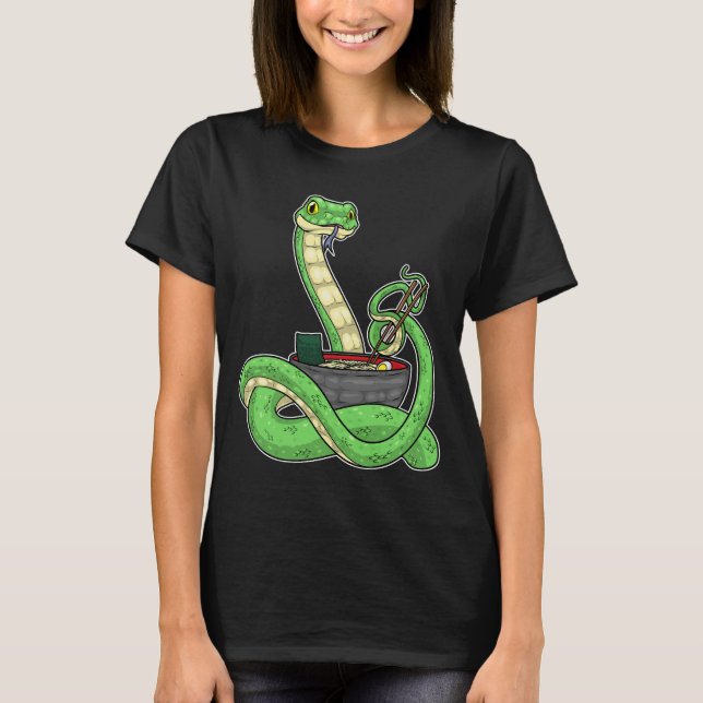 Snake Cook Ramen Kokning T Shirt (Framsida)