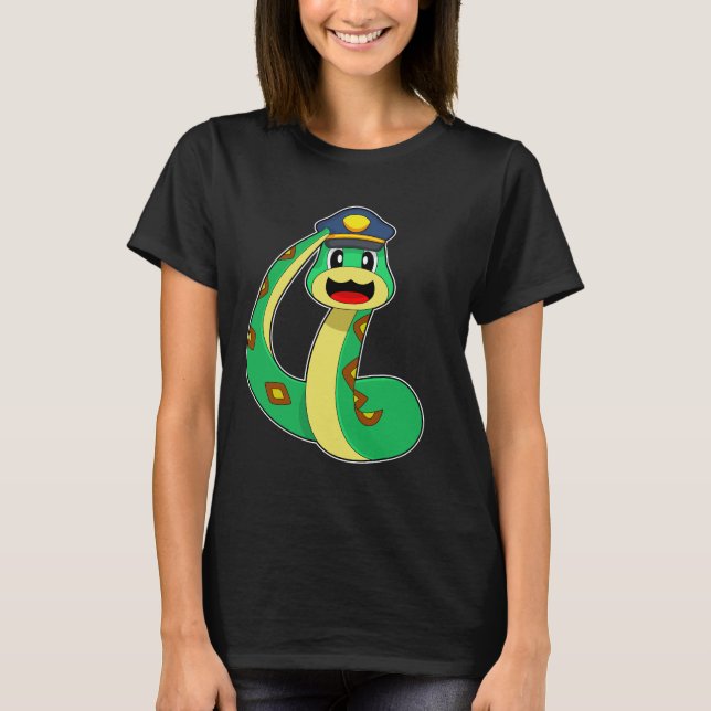 Snake Cop Police T Shirt (Framsida)