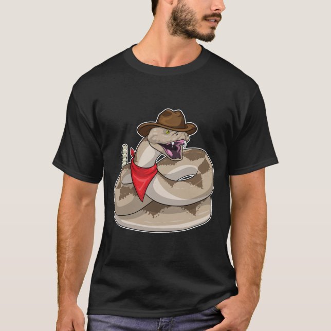 Snake Cowboy Cowboyhatt T Shirt (Framsida)