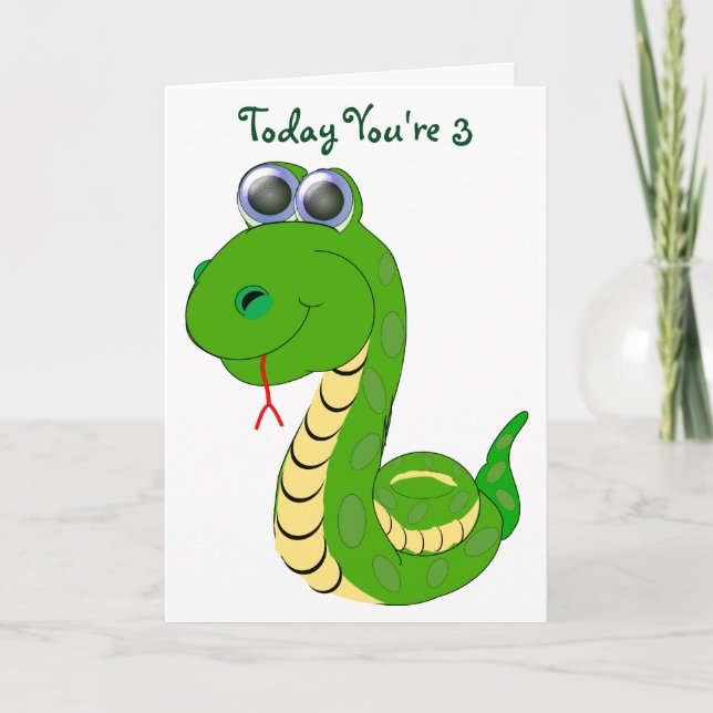 Snake Design Personlig 3:e födelsedagen Kort (Framsida)
