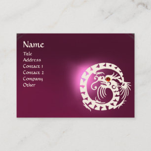 SNAKE DRAGON AMETHYST lila vit rosa Visitkort