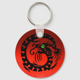 SNAKE DRAGON,black,red ruby,grönt emerald Nyckelring