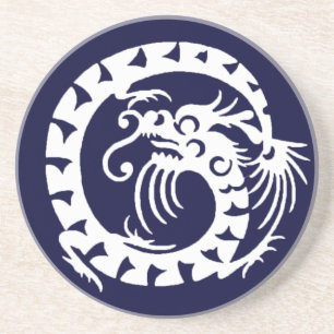 SNAKE DRAGON , blått och vitt Underlägg