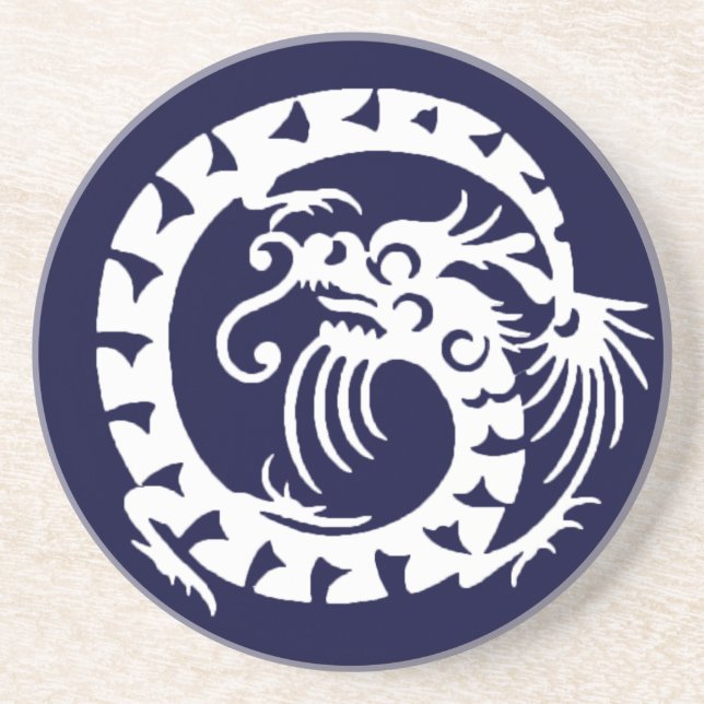 SNAKE DRAGON , blått och vitt Underlägg (Framsidan)
