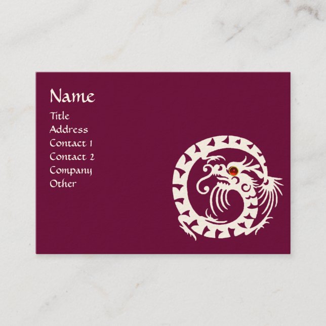 SNAKE DRAGON RUBY lila White Red Visitkort (Framsida)