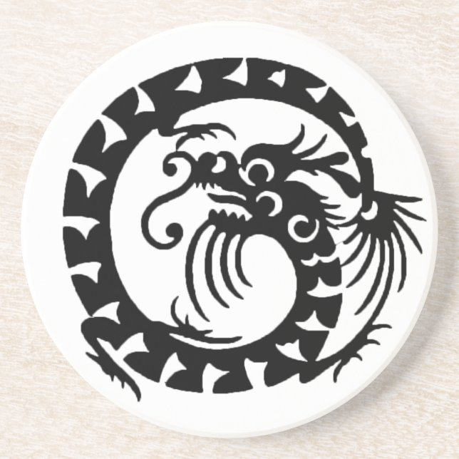 SNAKE DRAGON , svart på vitt Underlägg (Framsidan)