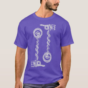 Snake Dubbla Nycklar Alchemy Occult Emblem T Shirt
