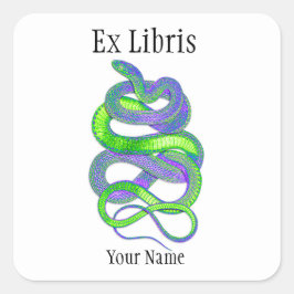 Snake Ex Libris Bookplåtar, Anpassade Fyrkantigt Klistermärke