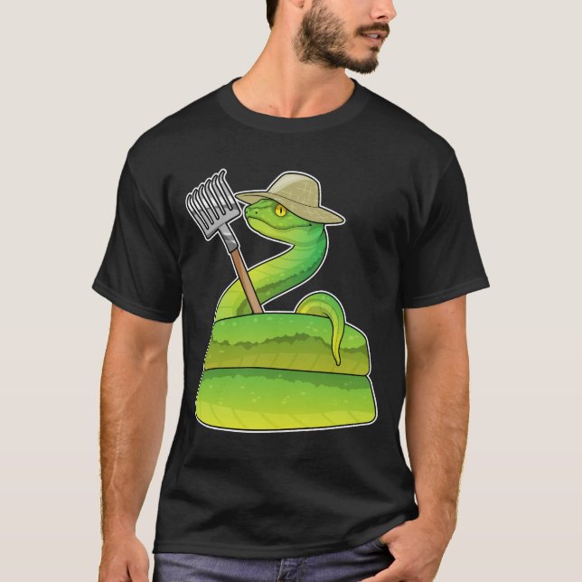 Snake Farmer Rake T Shirt (Framsida)