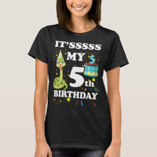 Snake Födelsedagsfest Kids 5:e födelsedagen T Shirt